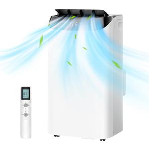 12000 BTU Portable Air Conditioner, 3-IN-1 Free Standing Cooling Portable AC Unit with Fan & Dehumidifier Function, Remote Control & 24H Timer, Quiet Sleep Mode, Windows Kit Included