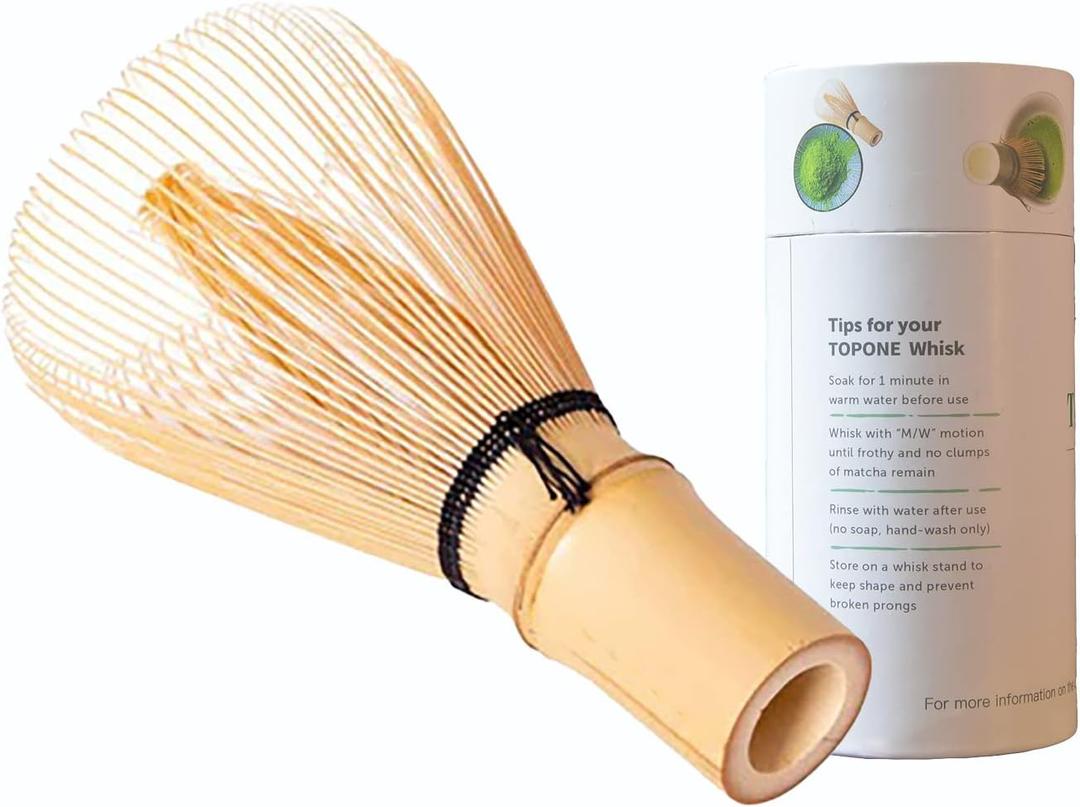 ARTDOU Golden Bamboo Matcha Green Tea Whisk Chasen, Matcha Stirrer Traditional Japanese Tea Whisk for Making Matcha Powder     100 (Single whisk)