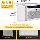 Window Air Conditioner Side Panels with Frame,Adjustable Extra Wide Air Conditioner Side Panels Fits Most 14,000-22,000 BTU Window AC Units,Window AC Side Panel Curtain Kit,2 Pack