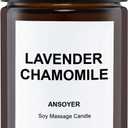 Massage Oil Candles, Massage Candles for Relaxation Gifts, Body Oil, Body Lotion, Edible Soy Wax + Hemp Seed Oil Based, Candle That Turns into Massage Oils, Jars- 7 OZ (Chamomile Lavender)