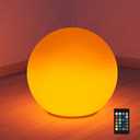 16 Inch Ultra-Fun LED Ball Light, Rechargeable Globe Floor Lamp w/Remote, 16 RGB Color Changing LED Glowing Orb Light, Waterproof Outdoor Ambiance Lighting, Pool Party Garden Patio Decor