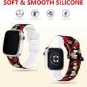 5 x Christmas Watch Bands for Apple Watch Band 38/40/41/42/44/49mm for Men Women, Silicone Waterproof Adjustable Printed Smartwatch Strap for iWatch Series 9 8 7 6 5 4 3 2 1 SE Replacement Wristband Gifts (Red Christmas Tree)
