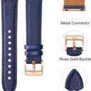 Maledan Compatible with Fitbit Sense/Fitbit Versa 3 Bands Women Men, Soft Top Grain Genuine Leather Band Replacement Wristbands Slim Strap Accessories for Fitbit Versa 3/Versa 4/Sense/Sense 2 Watch