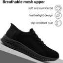 Womens Walking Shoes Slip On Tennis Sneakers Athletic Comfort Lightweight Mesh for Women Black Size US 7.5