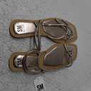SM New York Flat Rose Gold Sandals, Size: 1