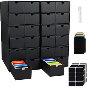 6 Sets Trading Card Storage Boxes, Includes 24-750 CT Boxes & 96 Dividers, 18000+ Trading Cards Organizer for Collectible Card Games, Sports Cards, TCG, with Labels & Pen
