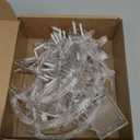 Riakrum 11.48 ft 21 LED Star and Moon String Lights Plug in Christmas Warm White Fairy Light Waterproof Decor for Bedroom USB Powered LED Curtain Light with USB Battery Box Cable Clip Wedding Party