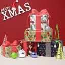 3 x GIOLNIAY Gnome Christmas Wrapping Paper for Men Women Kids - Navy Blue Xmas Gift Wrap with Gnome & Merry Christmas Text - 4 Jumbo Sheets, 2840 Each, Easy to Store