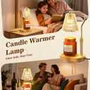 Candle Warmer Lamp, Wax Melt Warmer with 2 Bulbs for Scented Jar Candles, with Timer Dimmer Adjustable Height, Home Decor Gift for Girl Friend Mom Sister Women, No Flame No Smoke Warming Light, Amber
