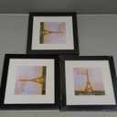 upsimples 6x6 Picture Frame Set of 3, Made of High Definition Glass for 4x4 with Mat or 6x6 Without Mat, Wall and Tabletop Display Photo Frames, Black