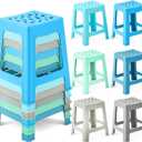 Leinuosen 6 Pcs Plastic Stool for Classroom 18 Inch Stackable School Stools Modern Portable Nesting Chair for Kids Students Classroom School Home Office (Morandi), 9.84 x 10.83 x 18 inches