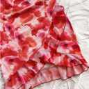 Women's Y2k Floral Print Halter Dress Tie Backless Asymmetrical Ruffle Summer Mini Dresses (Red, S)