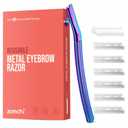 Eyebrow Razor, Face Razors for Women&Men, Eyebrow Trimmer Shaper with Precision Cover, Facial Shaver with 6 Blades (Rainbow)