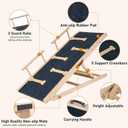 Dog Ramp Adjustable 5 Heights, Non-Slip Design with Leather Handle for Easy Transport & Storage, Perfect for Beds and Couches-Ideal for Small to Large Dogs