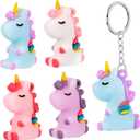 PRETYZOOM Unicorn Rubber Keychains, Set of 20, Cartoon Keychains for Kids, Goodie Bag Fillers Backpack, Purse, Luggage, Birthday Party Favors
