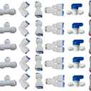Lemoy 1/4" OD Quick Connect Push In to Connect Water Tube Fitting for RO Reverse Osmosis Water Filter Fittings Pack of 30
