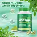 Moringa Capsules, Natural Green Superfood Supplement, 120 Vegan Capsules