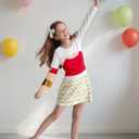 Girls Nova Zombies 4 Costume Dawn of The Vampires Movie Character Dress Outfits Clothes Wear Kids (11-12 Years, Red White)