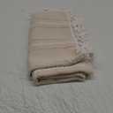 ZeeMart Hemstitched Embroidery Striped Boho Tablecloth 60x104 Inch Beige, Heavy Weight Farmhouse Burlap Linen Beige Tablecloth, Wrinkle Resistant Washable Table Cloth for Rectangle Table