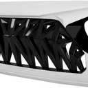 Front Shark Grille Compatible with 2018-2025 Jeep Wrangler JL JLU Gladiator JT w/o TrailCam, White Black