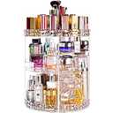 360 Rotating Makeup Organizer Large Perfume Cosmetics Organizer Beauty Organizer Clear Cosmetic Storage Display Case with 7 Layers and Detachable Shelves for Bedroom Dresser or Vanity Countertop