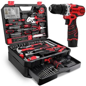 Kingtool 275 Piece Tool Kit 12 V Cordless Power Drill Driver
