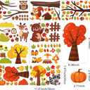 Cinrobiye Fall Animal Window Clings, Thanksgiving Woodland Animals Window Classrooms Door Stickers Autumn Gel Decals for Harvest Preschool Kindergarten Elementary Wall Glass Blackboard Decor, 9 Sheets