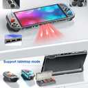 FYOUNG All in One Accessories Case Bundle for Nintendo Switch 2 2025, Portable Carrying Case & Clear Hard Cover Shell, 2 Screen Protector, 8 Thump Grips, Game Card Slots, for Travel & Storage