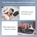 Cervical Neck CPAP Pillow for Side, Stomach, Back Sleepers to Neck Pain Relief - Ergonomic Adjustable Height Memory Foam Pillow for Neck Support - Include CPAP Hose Holder-Keep The Hose Off The Floor