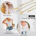 2-In-1 Cell Phone Lanyard Adjustable Crossbody Phone Chain with Detachable Phone Strap with Clear Phone Lanyard Tab