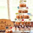 DOITOOL 36 Pcs Back to School Cake Decoration Flags for Party Desserts Classroom Supplies Cake and Cupcake Toppers School Activity Decorations