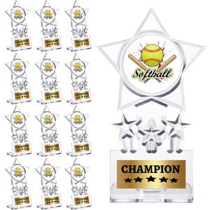 Tondiamo 12 Pcs Acrylic Champion Trophy, Winner Prizes Champion Trophies Awards for Sports Competition Prizes Souvenir Gift Decoration