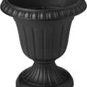 Arcadia Garden Products PL00BK Classic Traditional Plastic Urn Planter, 16 x 18, Black