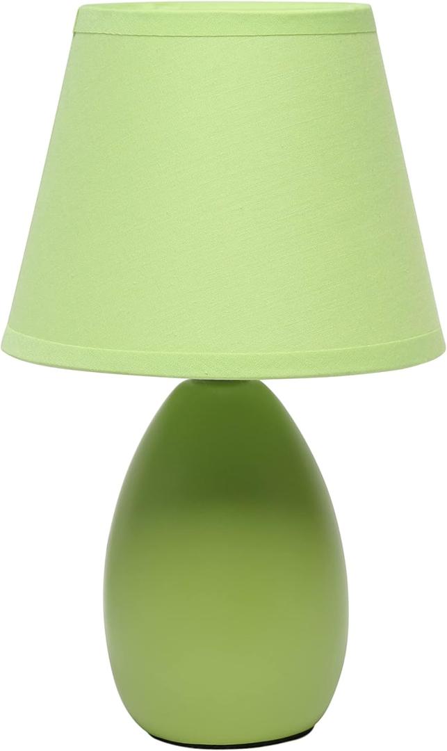 Simple Designs LT2009-GRN Mini Egg Oval Ceramic Table Desk Lamp, Green (1)