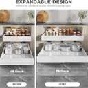 2 Pack Pull Out Cabinet Organizer 24" Deep,Full Extension 3 Slide Rails Slide Out Drawers With Raising Pad for Framed Cabinets,Expandable Width (15.4"-26.2"),No Drill Roll Out Shelf,White