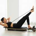 Myga Wooden Pilates Reformer,Home Pilates Machine with Adjustable Resistance and Padded Handles,Compact Durable Reformer for Core Strength, Full Body Workout,Toning and Flexibility