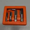 HORUSDY 5-Piece NPT Pipe Tap Kit with Heavy-Duty Storage Case, Premium Carbon Steel Threading Tools, 1/8"3/4" Tapered Pipe Taps for Fast, Clean & Reliable Plumbing Repairs