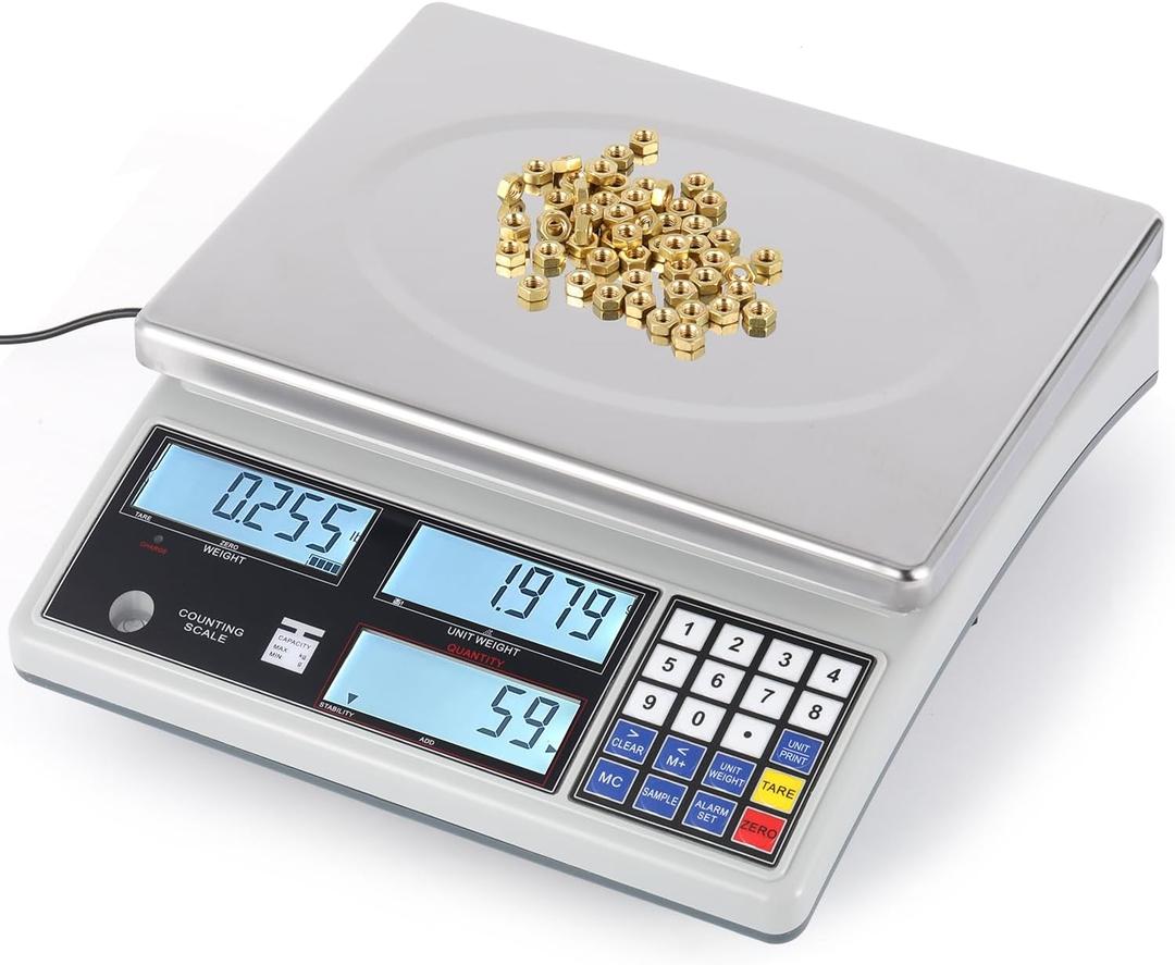 Bonvoisin Industrial Counting Scale Digital Scale for Parts and Coins kg/g/lb Electronic Gram Scale Inventory Counting Scale Industrial Parts Coins Piece Counting Scale (30kg/66lb, 1g)