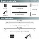 Black Curtain Rods for Windows 66 to 120 Inch(5.5-10ft),1 Inch Diameter Heavy Duty Curtain Rods,Modern Adjustable Curtain Rod,Cylindrical End Cap Drapery Rods,Window Curtains Rod 36-120",Matte Black