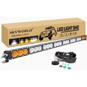 SKYWORLD 44 Inch 240W Dual Color Single Row LED Light Bar Kit