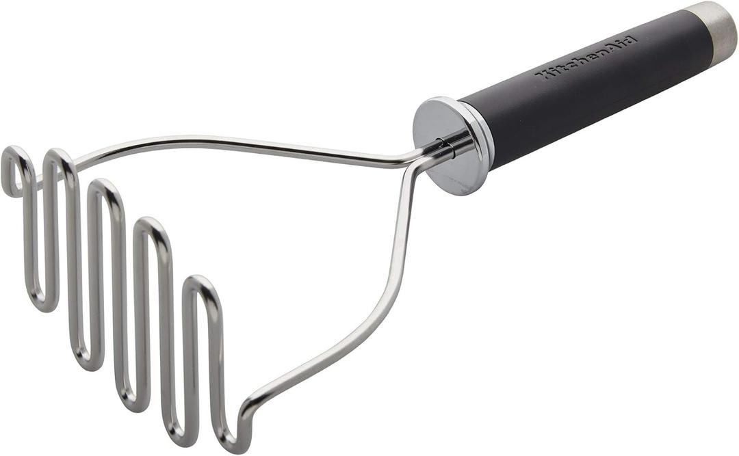 KitchenAid Gourmet Stainless Steel Wire Masher, 10.24-Inch, Black (One Size)