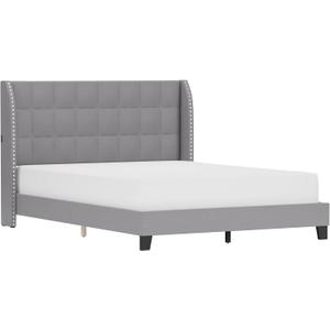 Hillsdale Buchanan Modern Wood/Fabric Upholstered Queen Platform Bed in Gray