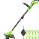 Greenworks 40V 13" 2-in-1 Cordless Trimmer/Edger w/ 20 Blades, Heavy Duty for Thick Weeds/Brush, Edges Fence/Sidewalk, Gas-Free Lightweight, Battery and Charger Not Included