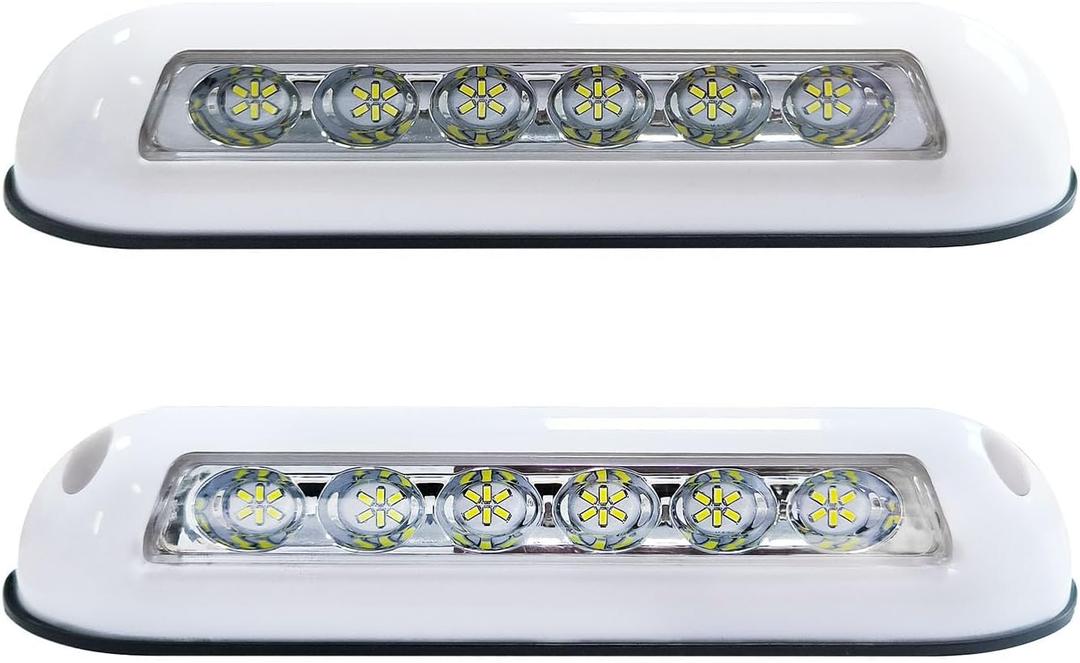 RV Black 12V Led Light 2 Set Porch Awning Lights Black 30 LED Exterior High Light-Output Low Ampere Draw for Trucks Motorhome Caravan Camper Trailer