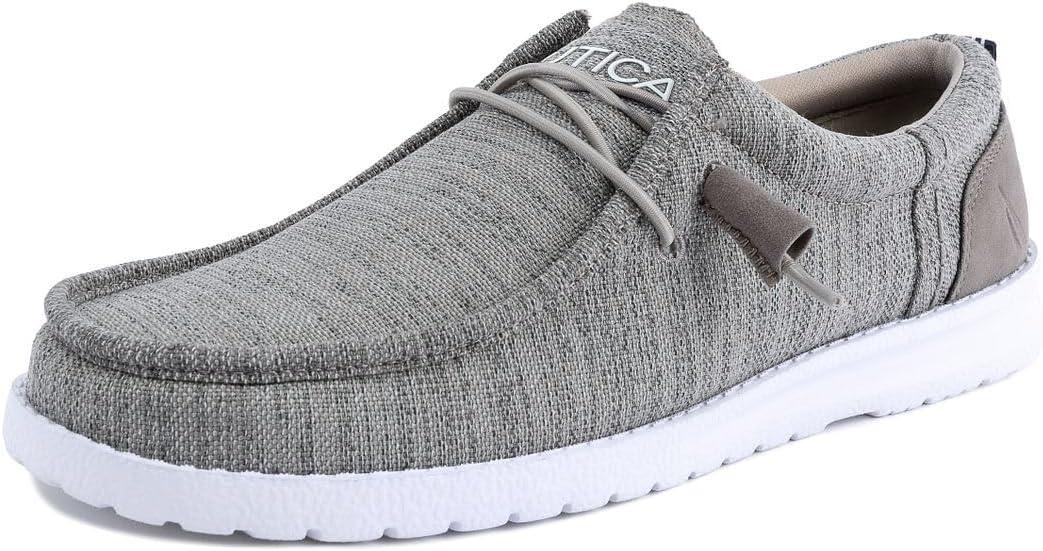 Nautica Men's Comfort Loafers, Slip-On Boat Shoe, Lightweight Casual Stretch Sneaker-Rushford (11, Heather Grey)