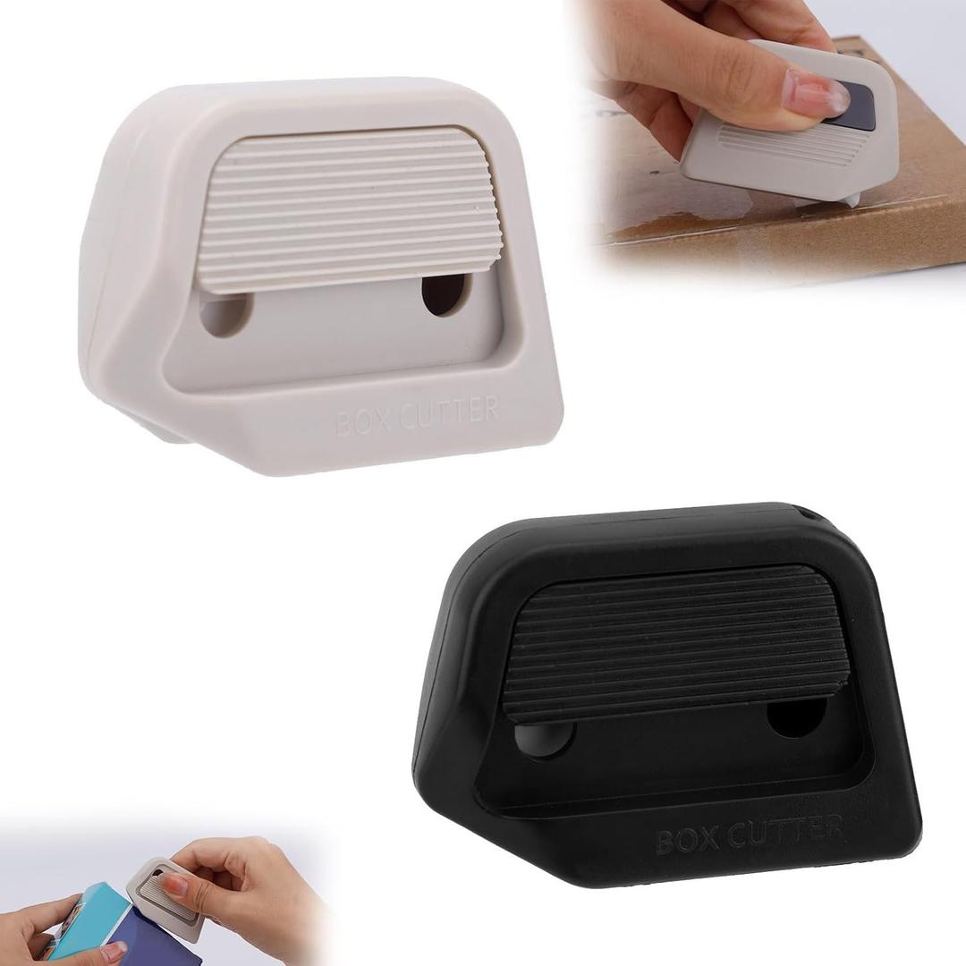 2 Pcs Box Cutter Retractable, 2025 New Magnetic Box Cutter, Multi Purpose Mini Boxs Cutter Retractable, Rust-Proof Blade & ABS Handle Compact Portable for Opening Packages/Express