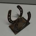 Comfy Hour Heavy Duty Cast Iron Horseshoe Napkin Holder, Rustic Farmhouse Napkin Dispenser for Table, Weighted Western Decor for Kitchen Countertop, Outdoor Picnic & BBQ, Antique Brown