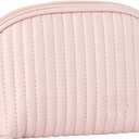 Cute Makeup Bag Mini Cosmetic For Women Small Quilted Beauty Bag Handy Zipper Makeup Acrylic Organizer (Pink, One Size)