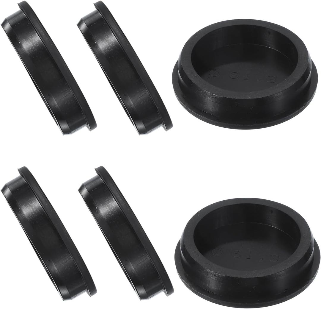 uxcell 6 Pcs T Shaped Silicone Plug, Dia 60 mm/2.36 Inch Elastic Waterproof Silicone Plug Reusable Bottle Stopper Sealing Round Hole Plug for Pipes Equipment, Black