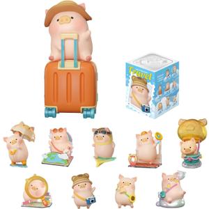 Official Lulu The Piggy Blind Box Figures - Travel Series Blind Boxes Mystery Box Cute Animal Figurines Collectible Toys Home Desk Decorations Holiday Birthday Gifts, Single Box
